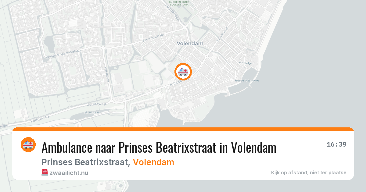 Ambulance naar Prinses Beatrixstraat in Volendam — 24 mei 2026