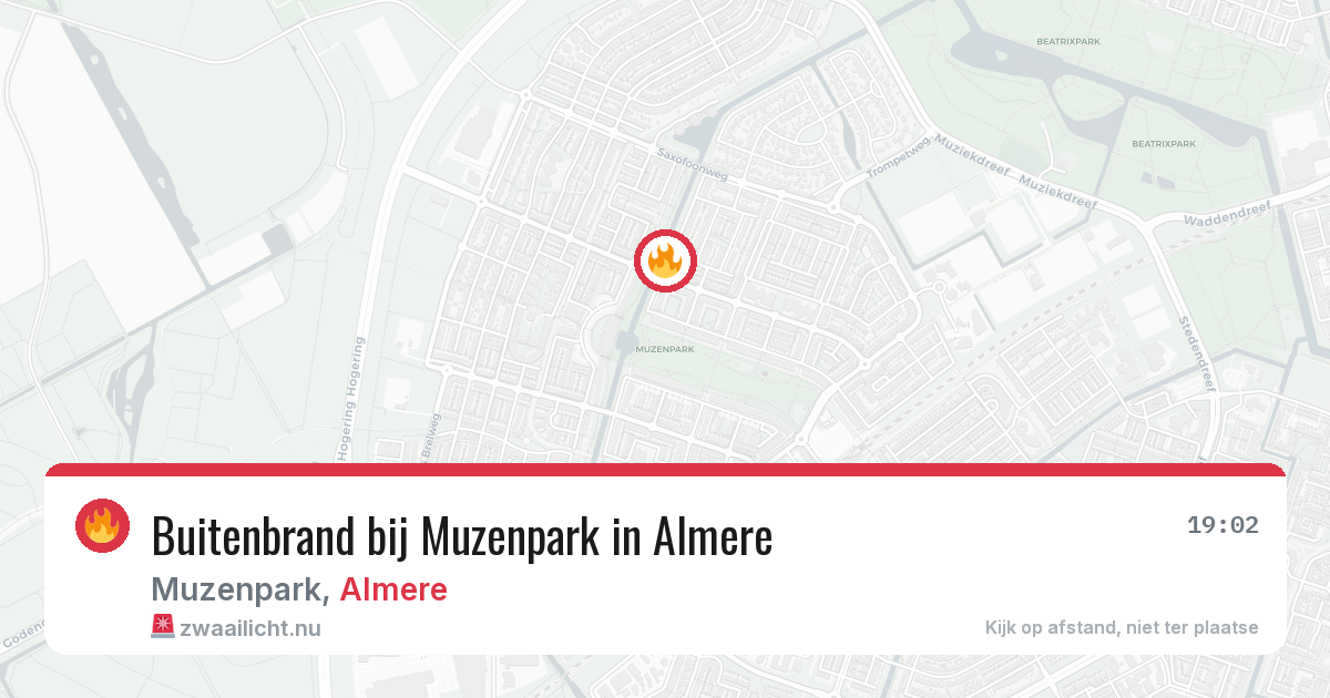Buitenbrand bij Muzenpark in Almere — 20 mei 2026