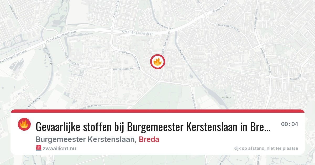 Gevaarlijke stoffen bij Burgemeester Kerstenslaan in Breda — 13 apr 2026