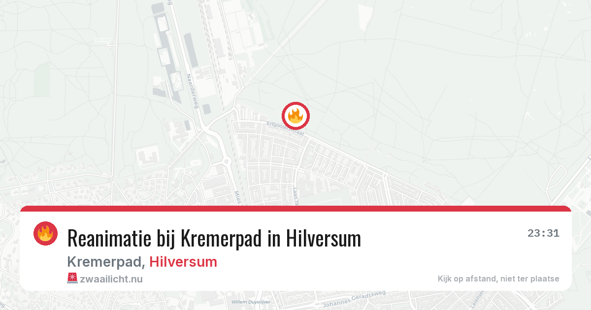 Reanimatie bij Kremerpad in Hilversum — 5 apr 2026