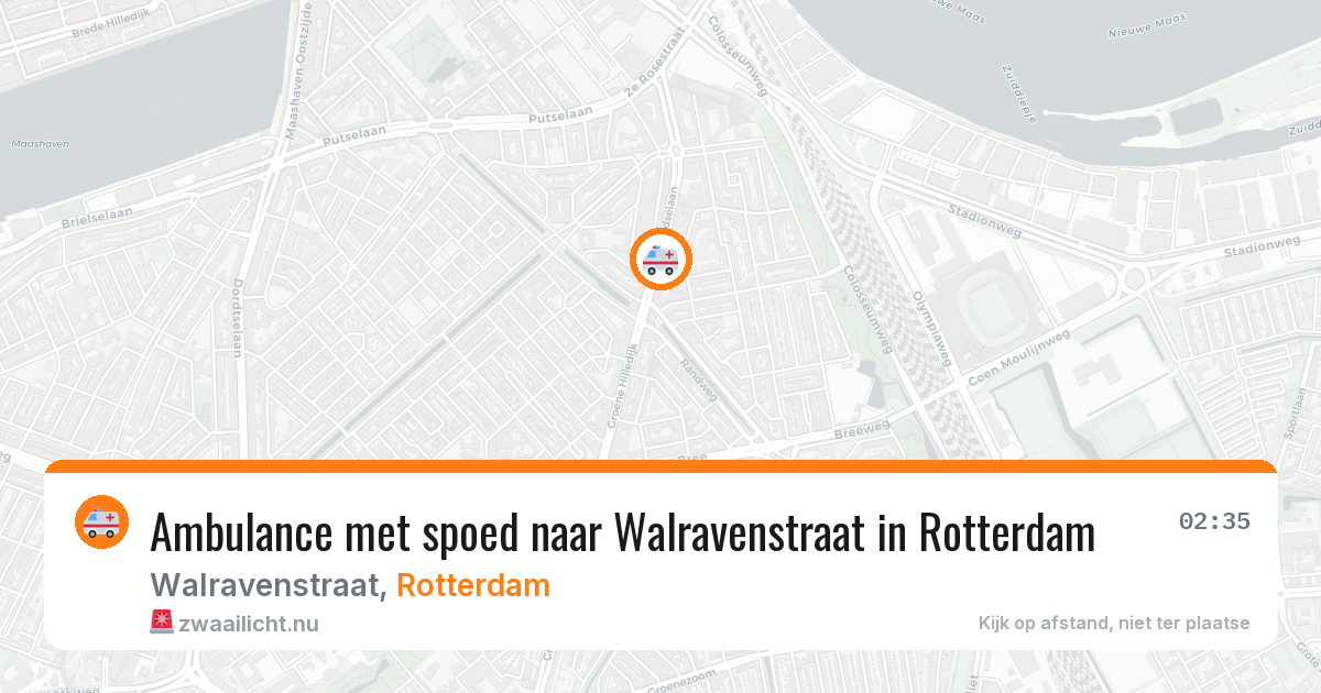 Ambulance met spoed naar Walravenstraat in Rotterdam — 19 mei 2026