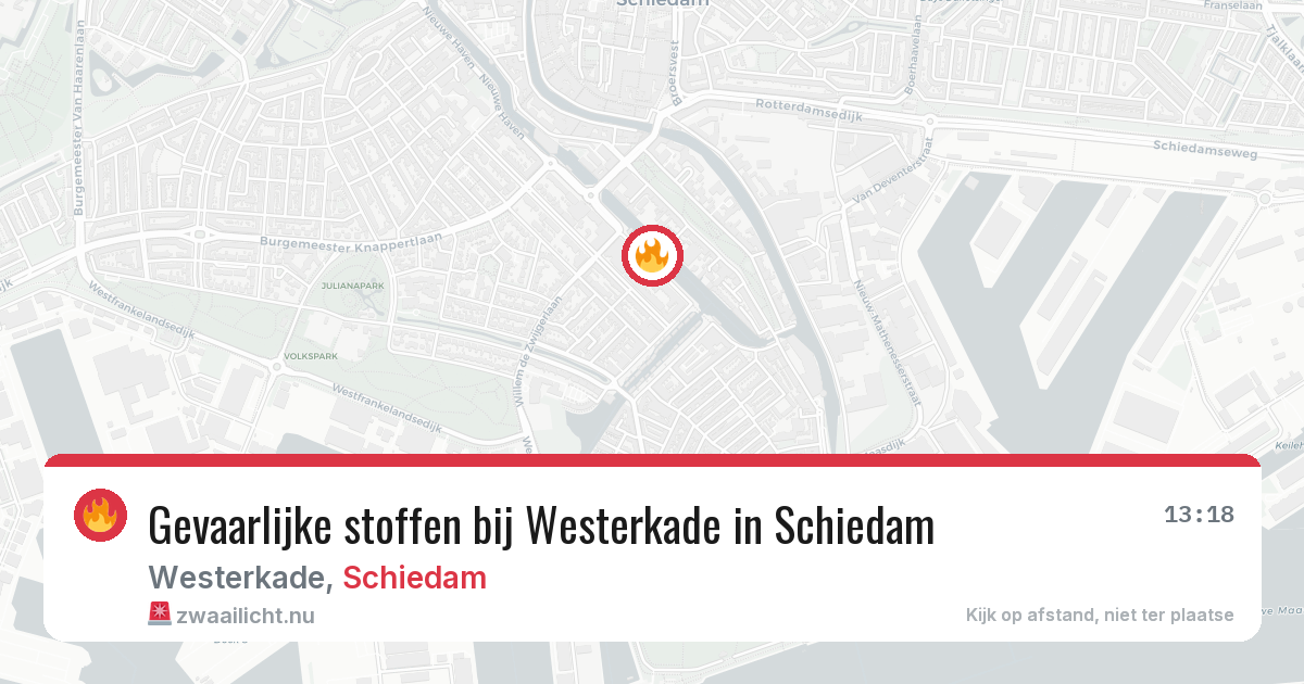 Gevaarlijke stoffen bij Westerkade in Schiedam — 22 mei 2026