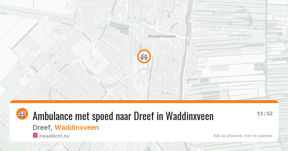 Ambulance met spoed naar Dreef in Waddinxveen — 9 mrt 2026