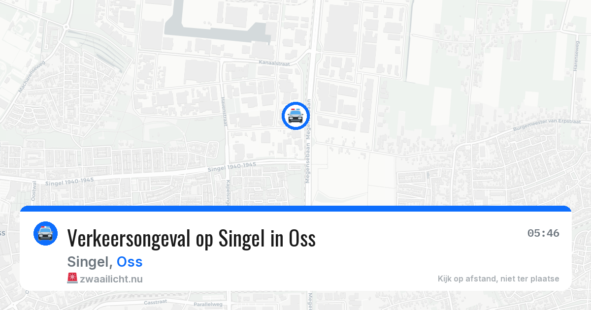 Verkeersongeval op Singel in Oss — 20 mrt 2026