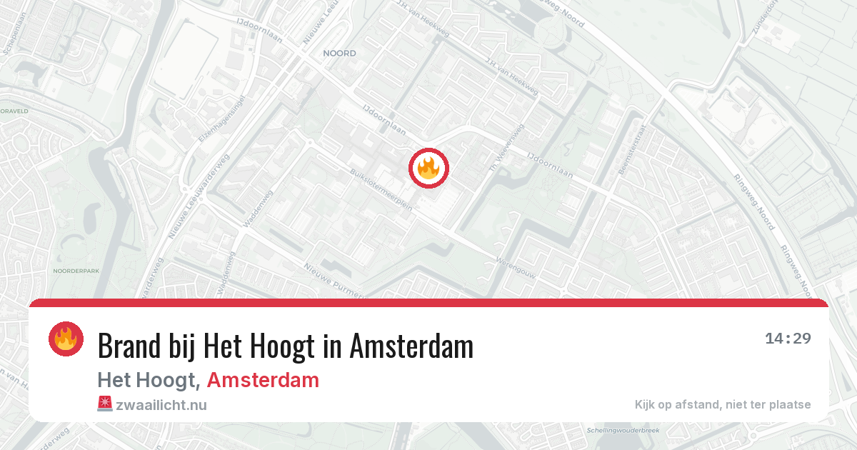 Brand bij Het Hoogt in Amsterdam — 21 mrt 2026
