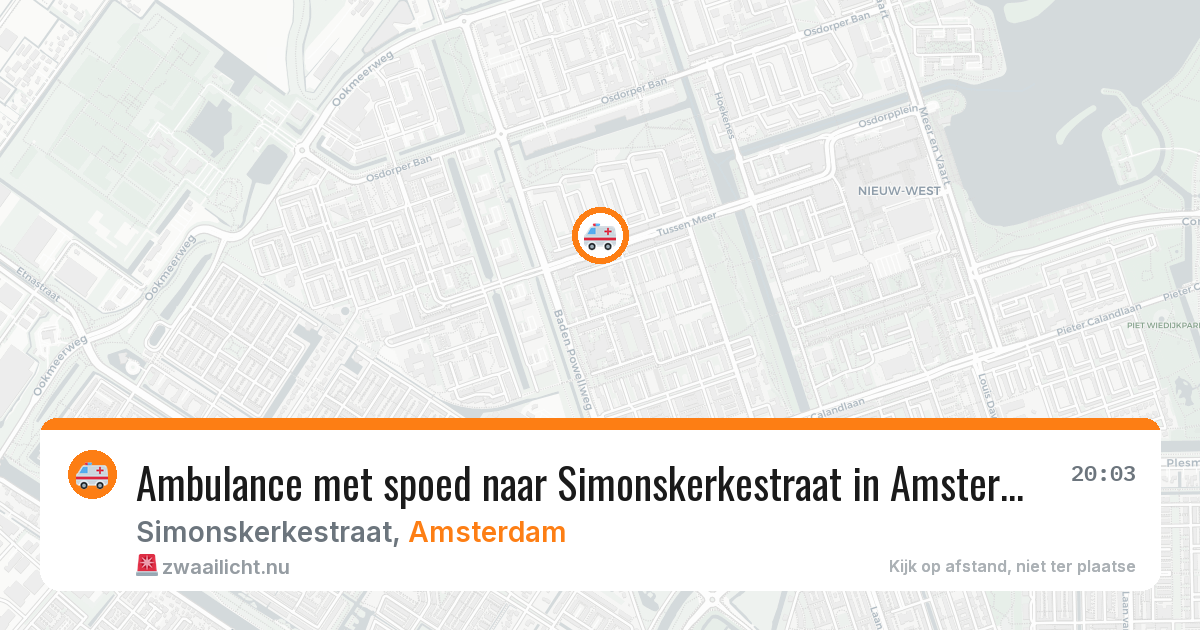 Ambulance met spoed naar Simonskerkestraat in Amsterdam — 22 mrt 2026