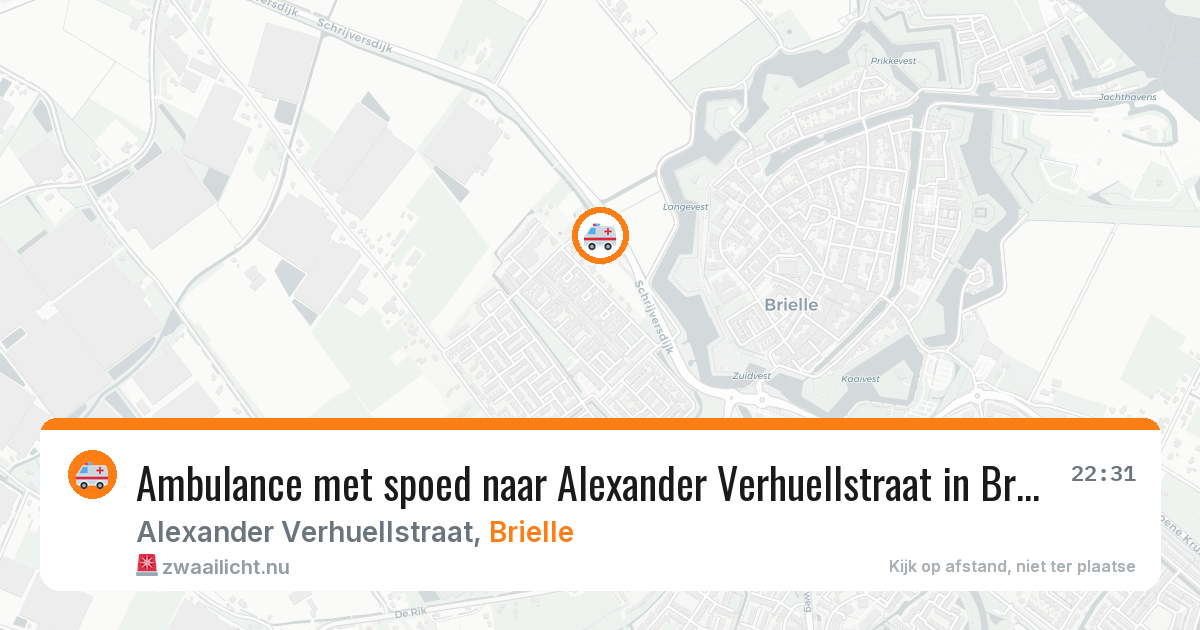 Ambulance met spoed naar Alexander Verhuellstraat in Brielle — 9 apr 2026