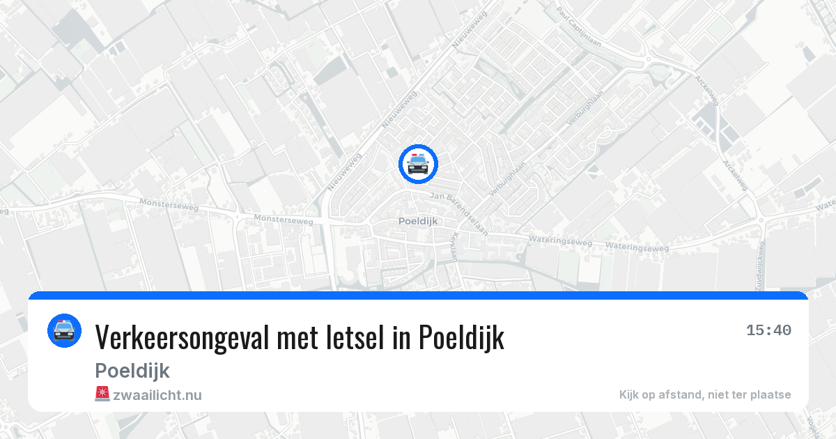 Verkeersongeval met letsel in Poeldijk — 9 apr 2026