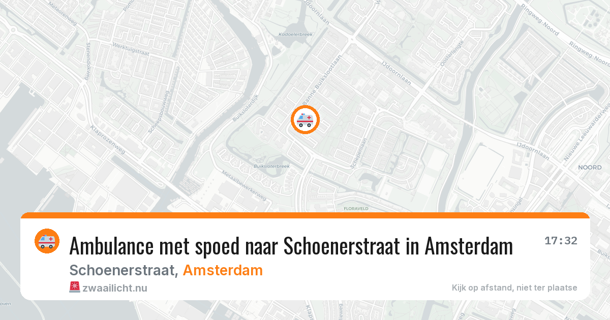 Ambulance met spoed naar Schoenerstraat in Amsterdam — 14 mei 2026