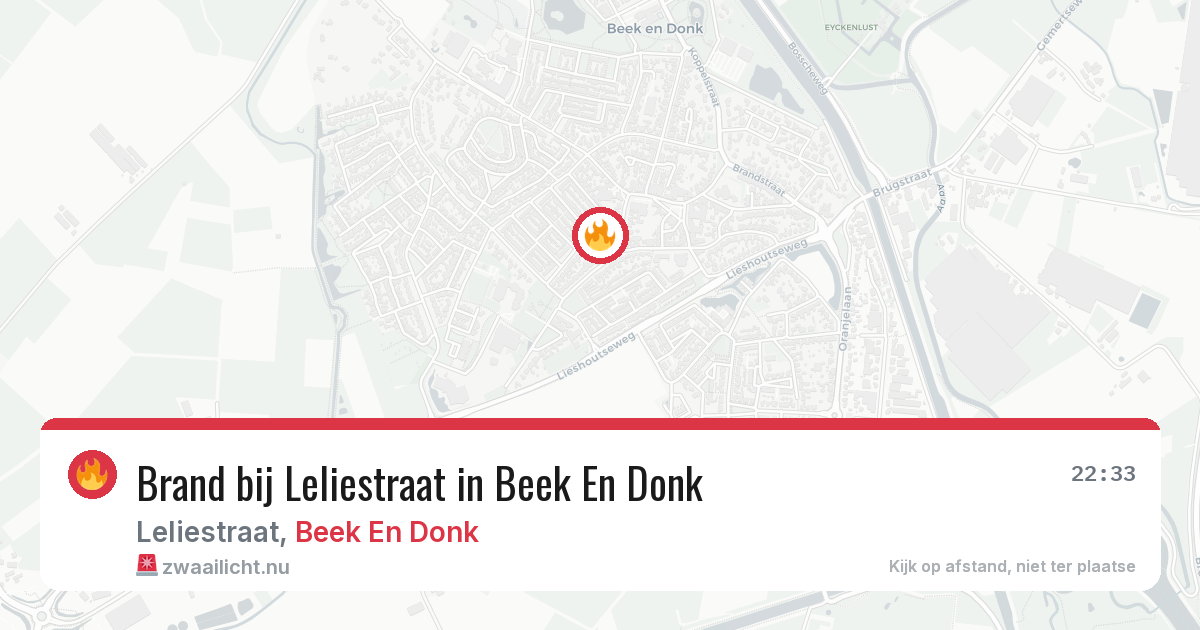 Brand bij Leliestraat in Beek En Donk — 25 mei 2026