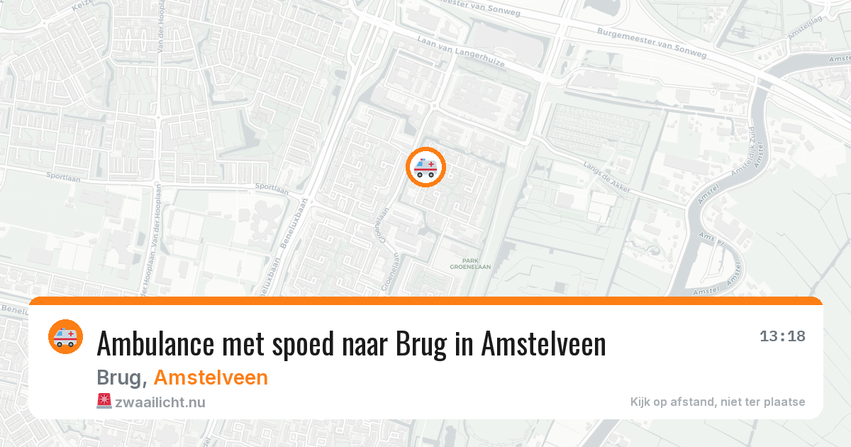 Ambulance met spoed naar Brug in Amstelveen — 11 jul 2026