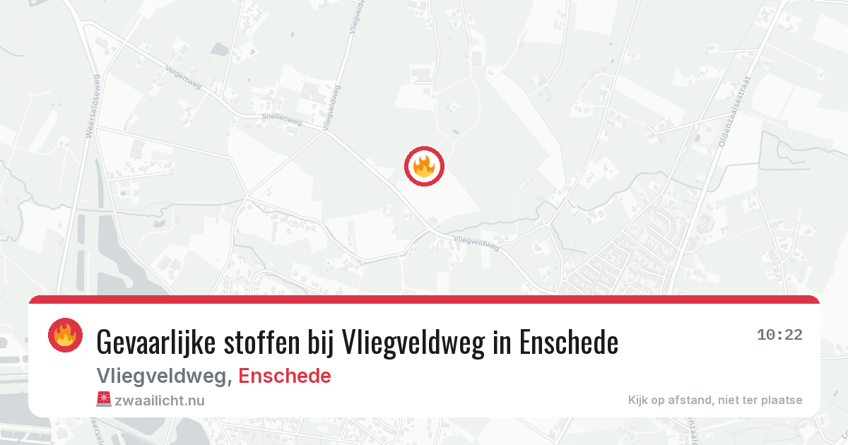Gevaarlijke stoffen bij Vliegveldweg in Enschede — 12 jul 2026