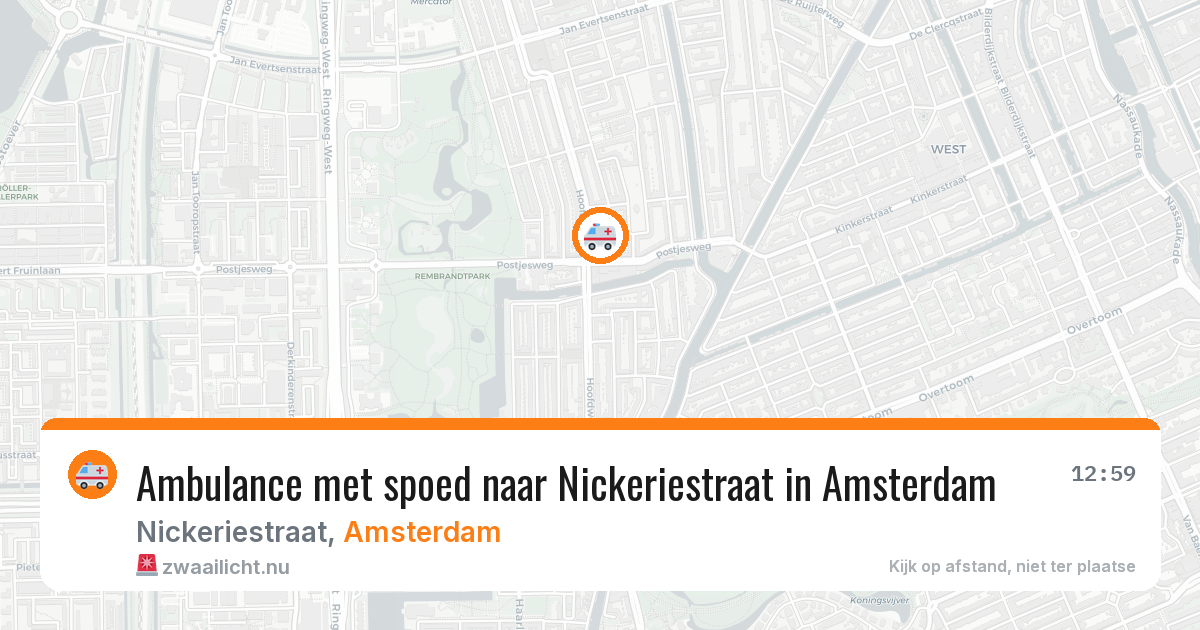 Ambulance met spoed naar Nickeriestraat in Amsterdam — 30 mei 2026