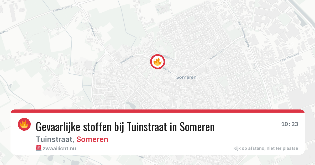 Gevaarlijke stoffen bij Tuinstraat in Someren — 17 jul 2026