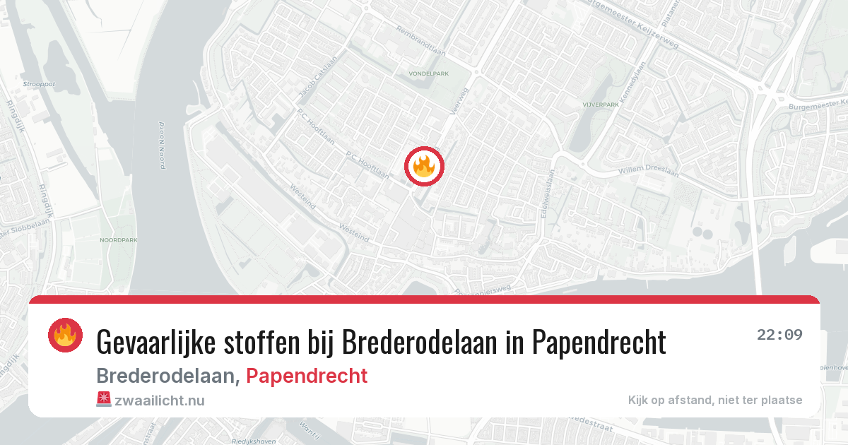 Gevaarlijke stoffen bij Brederodelaan in Papendrecht — 18 jul 2026