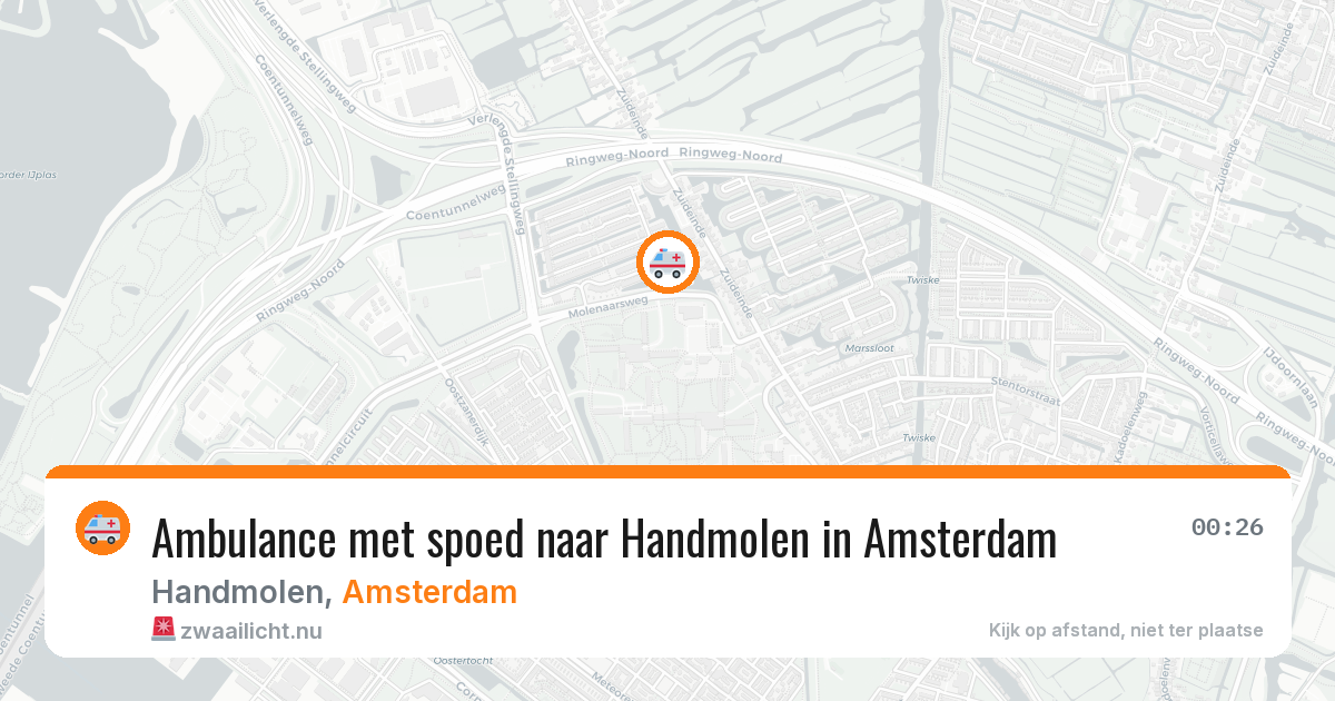 Ambulance met spoed naar Handmolen in Amsterdam — 13 mei 2026