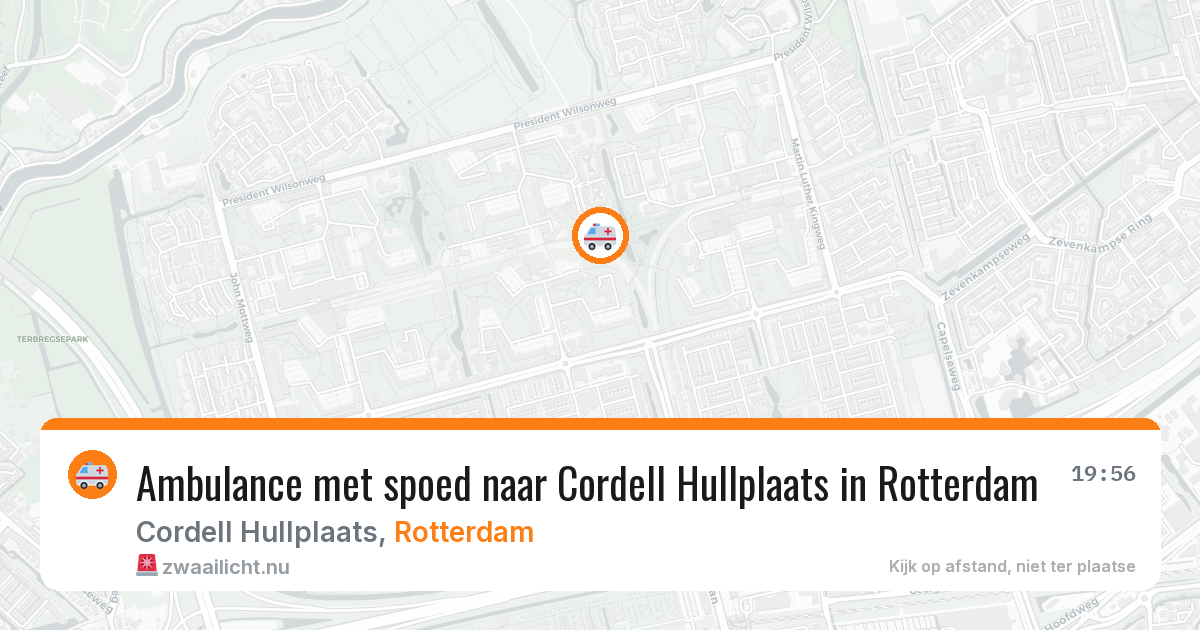 Ambulance met spoed naar Cordell Hullplaats in Rotterdam — 16 jul 2026