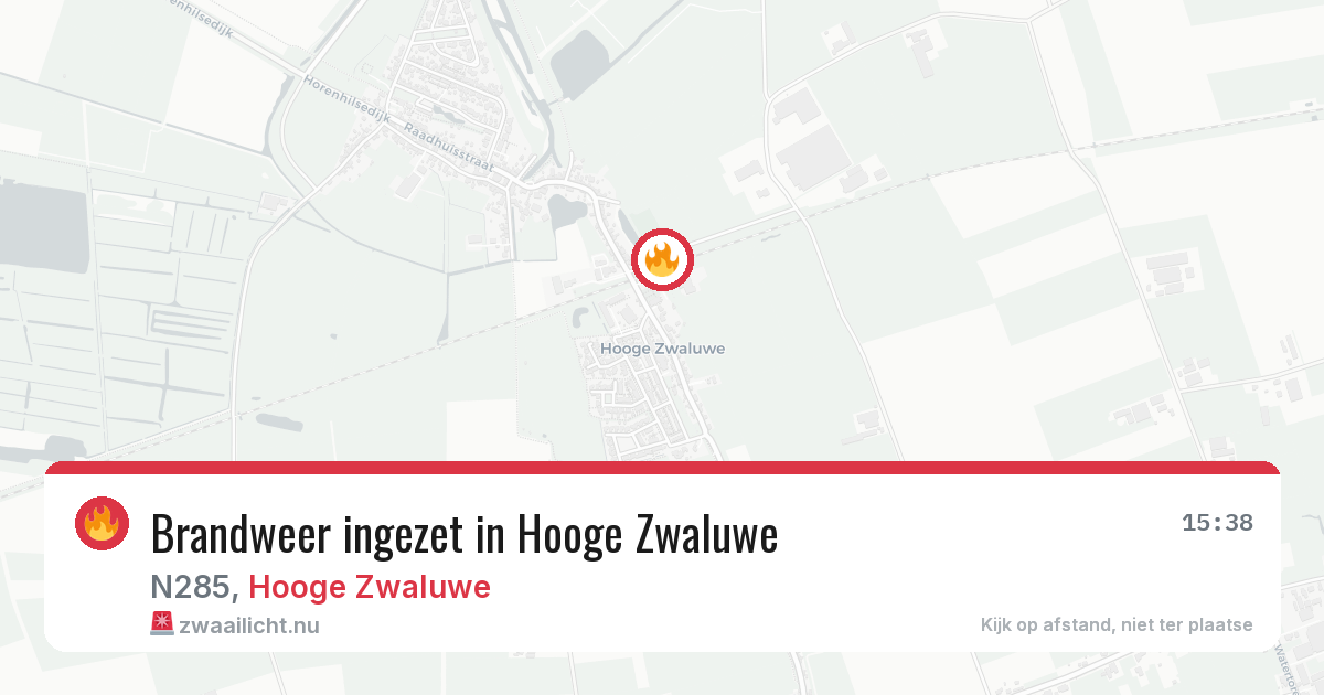Brandweer ingezet in Hooge Zwaluwe — 7 jul 2026 | 🚨 Zwaailicht.nu