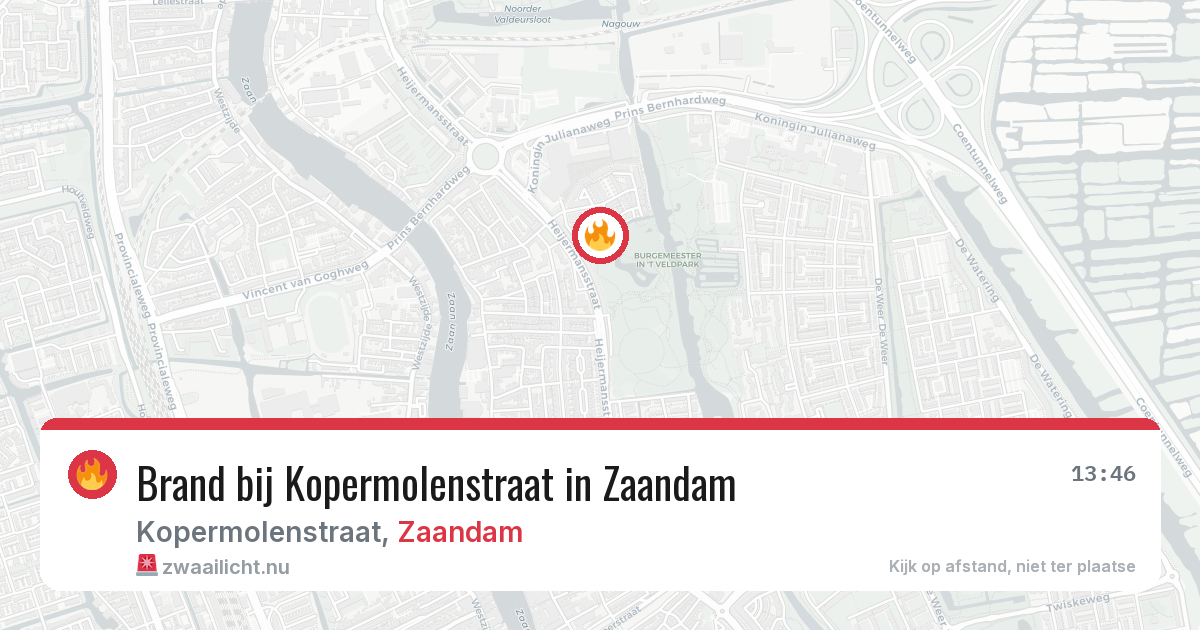 Brand bij Kopermolenstraat in Zaandam — 4 jun 2026