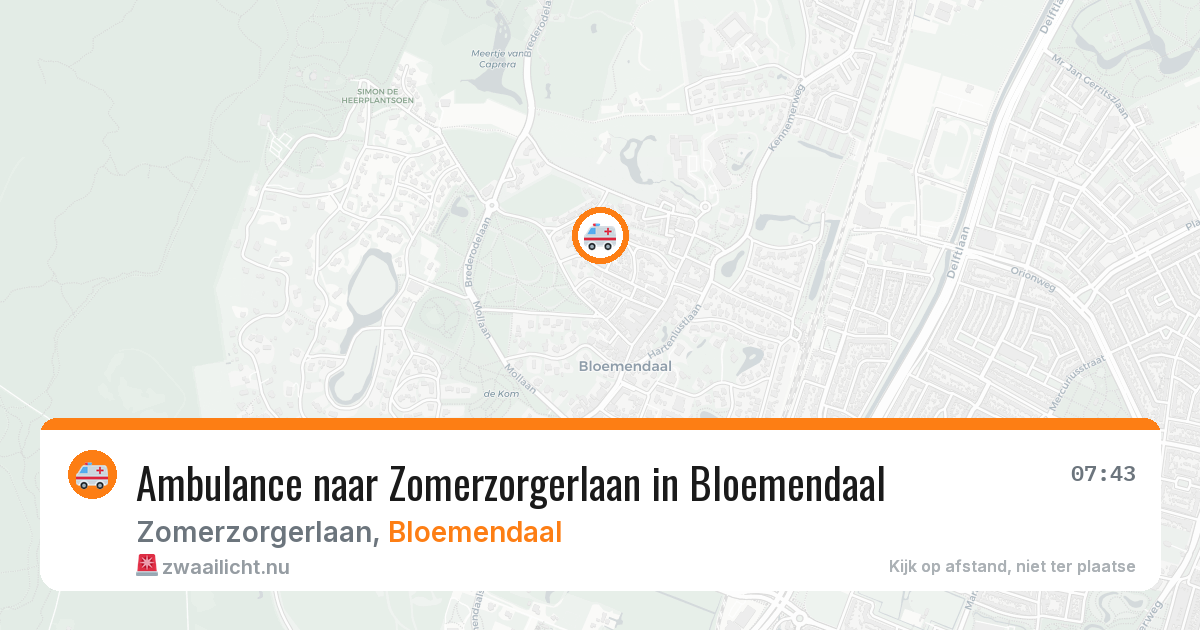 Ambulance naar Zomerzorgerlaan in Bloemendaal — 24 jul 2026