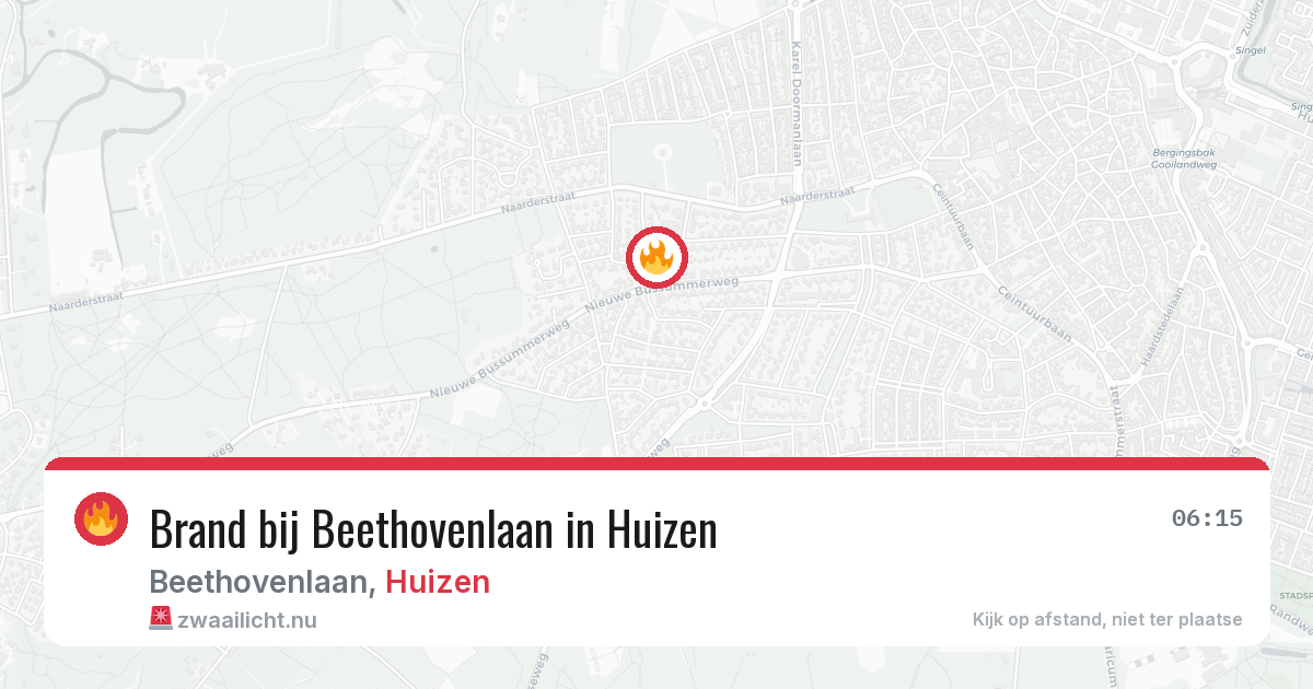 Brand bij Beethovenlaan in Huizen — 20 mei 2026