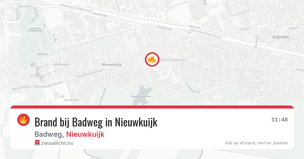Brand bij Badweg in Nieuwkuijk — 13 jul 2026
