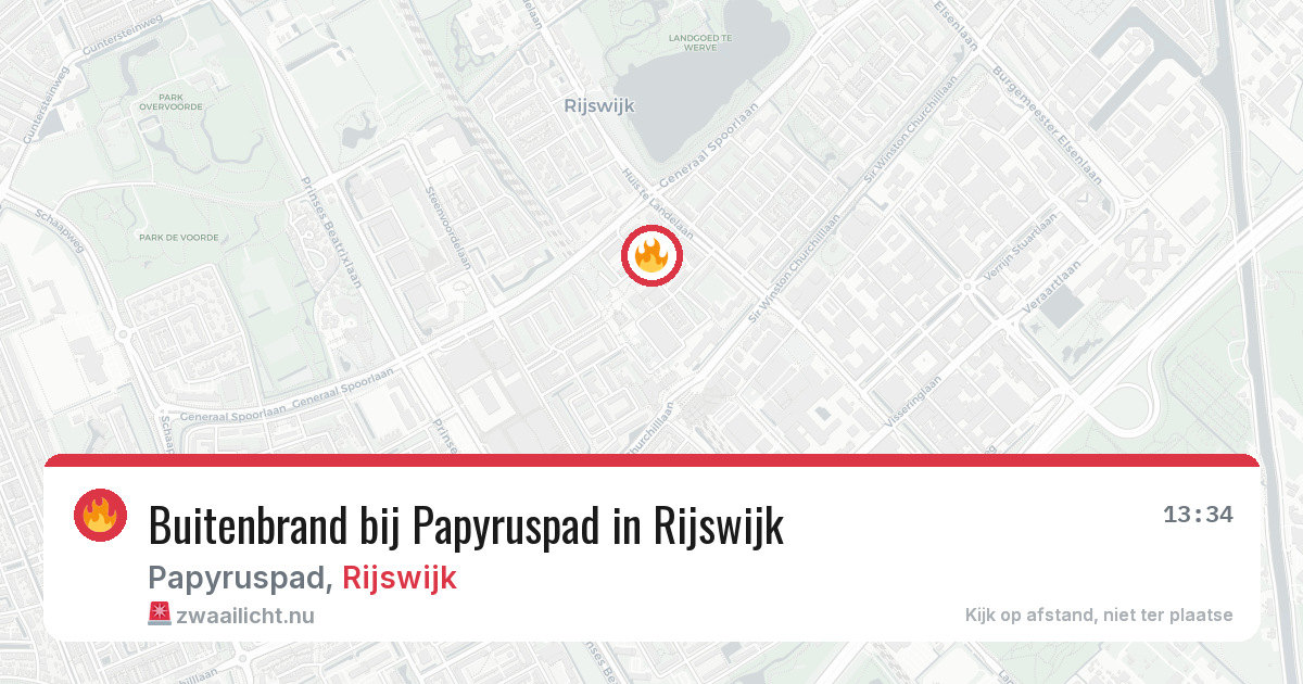 Buitenbrand bij Papyruspad in Rijswijk — 6 apr 2026