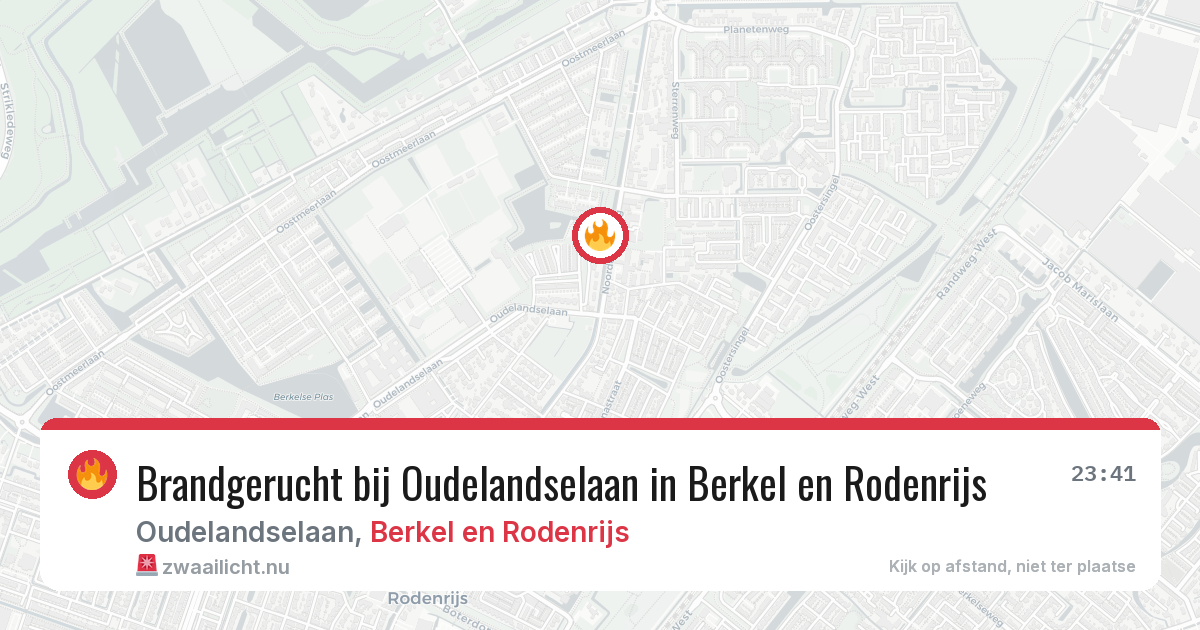 Brandgerucht bij Oudelandselaan in Berkel en Rodenrijs — 2 jun 2026