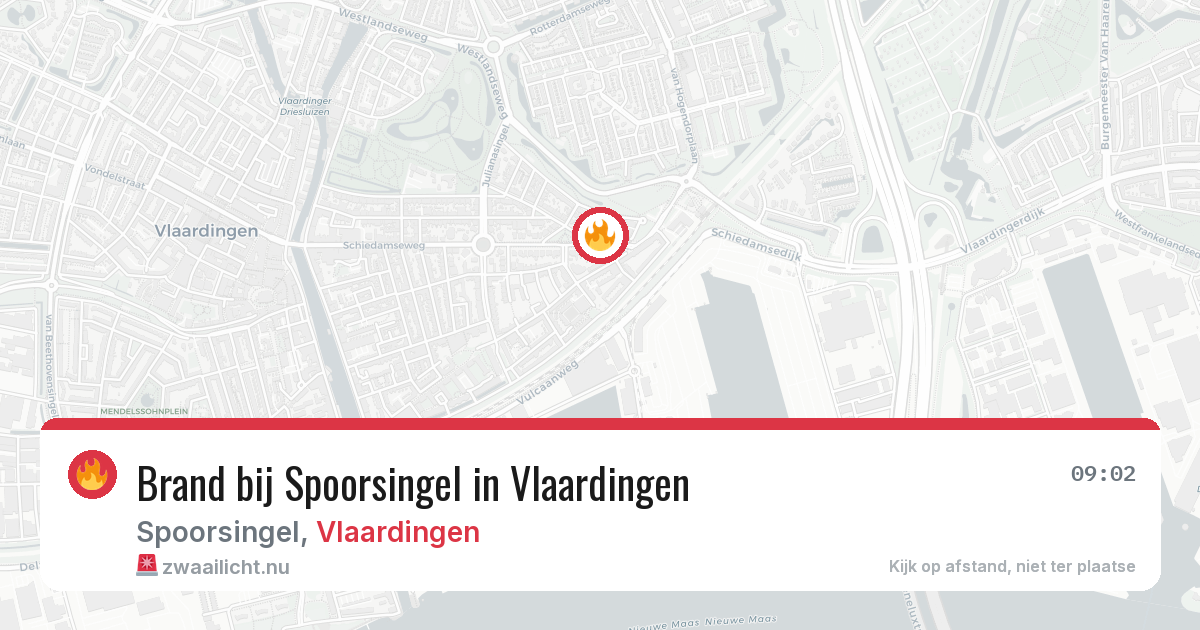 Brand bij Spoorsingel in Vlaardingen — 9 mei 2026