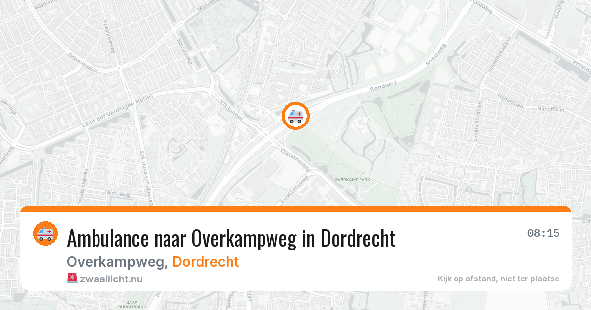 Ambulance naar Overkampweg in Dordrecht — 15 jul 2026