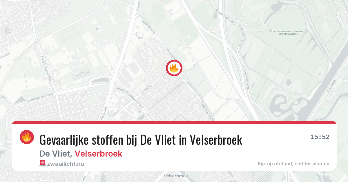 Gevaarlijke stoffen bij De Vliet in Velserbroek — 21 mei 2026