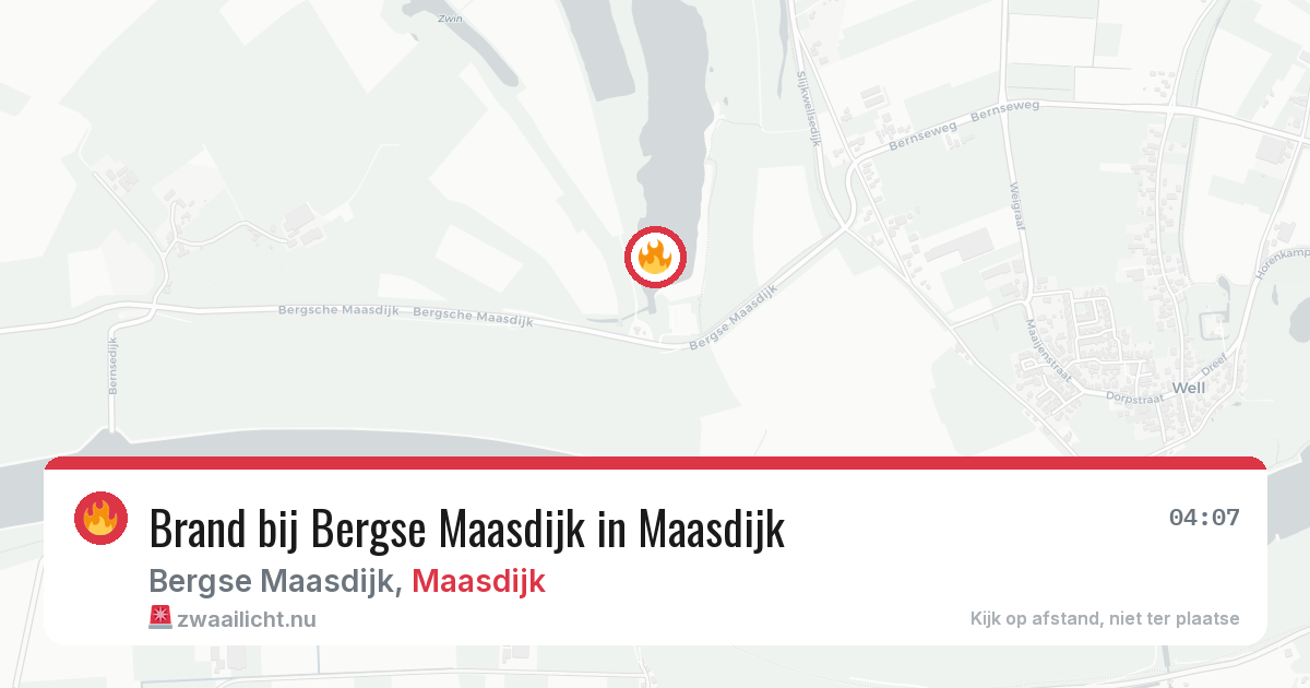 Brand bij Bergse Maasdijk in Maasdijk — 22 jul 2026