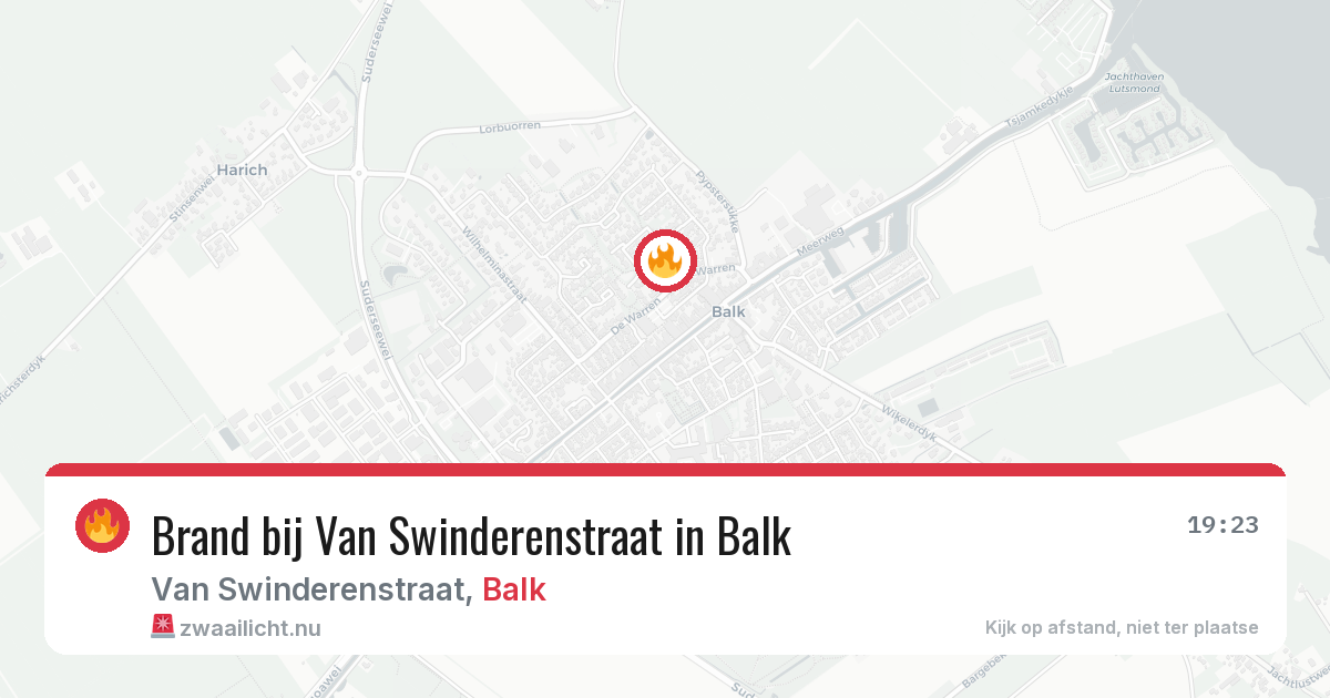 Brand bij Van Swinderenstraat in Balk — 21 jul 2026