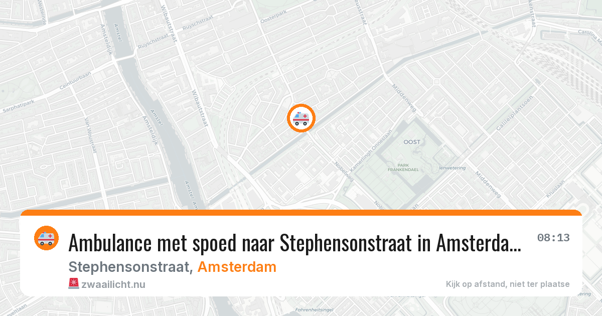 Ambulance met spoed naar Stephensonstraat in Amsterdam — 1 jun 2026