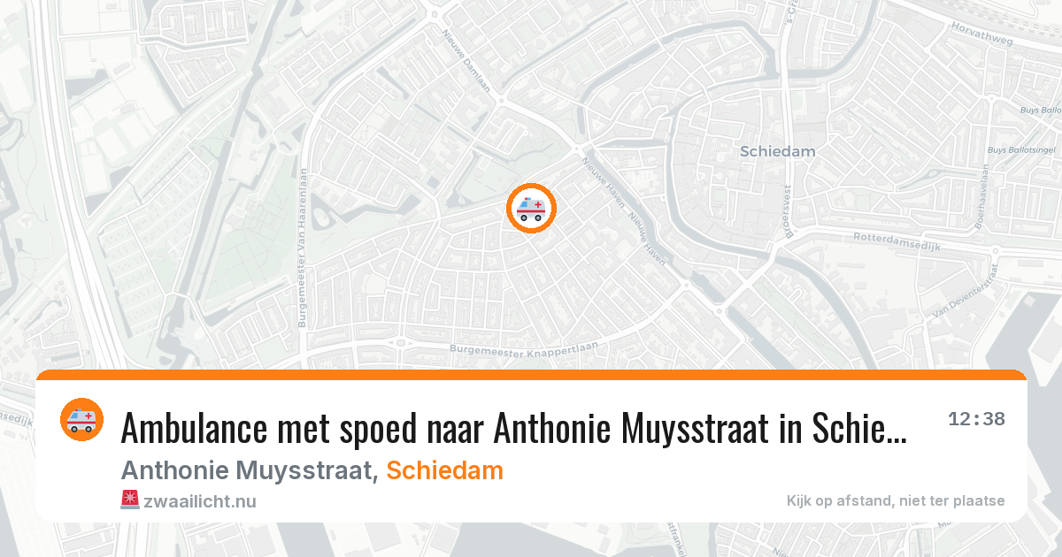 Ambulance met spoed naar Anthonie Muysstraat in Schiedam — 22 jul 2026