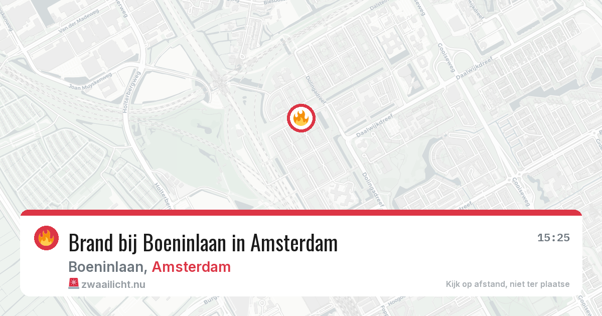 Brand bij Boeninlaan in Amsterdam — 18 jul 2026