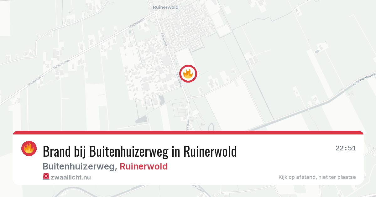 Brand bij Buitenhuizerweg in Ruinerwold — 23 mrt 2026