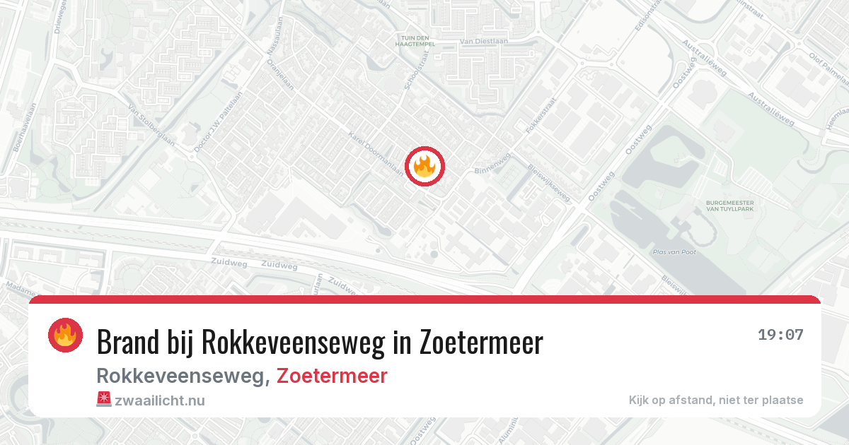 Brand bij Rokkeveenseweg in Zoetermeer — 9 feb 2026