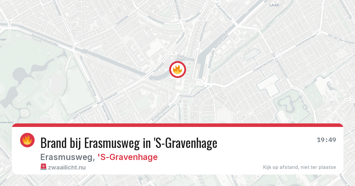 Brand bij Erasmusweg in 'S-Gravenhage — 18 mei 2026