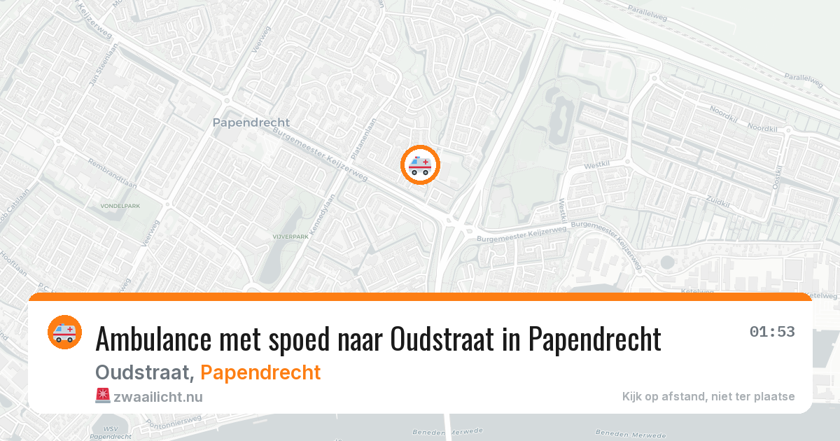 Ambulance met spoed naar Oudstraat in Papendrecht — 18 jul 2026