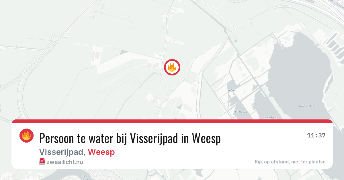 Persoon te water bij Visserijpad in Weesp — 21 jul 2026