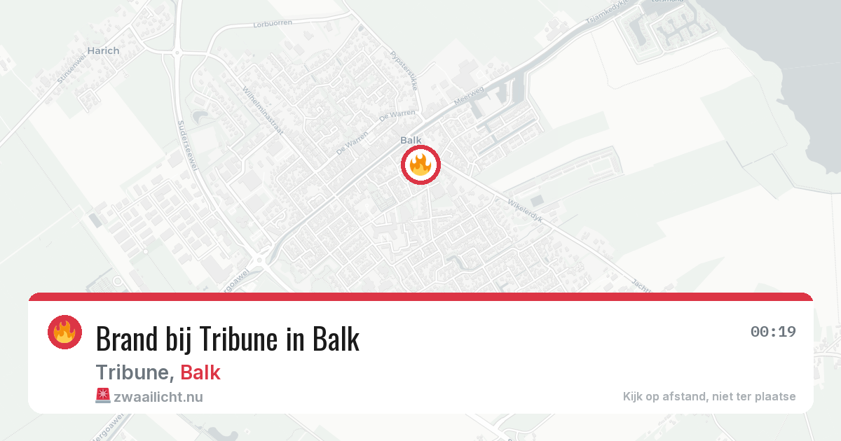 Brand bij Tribune in Balk — 4 apr 2026