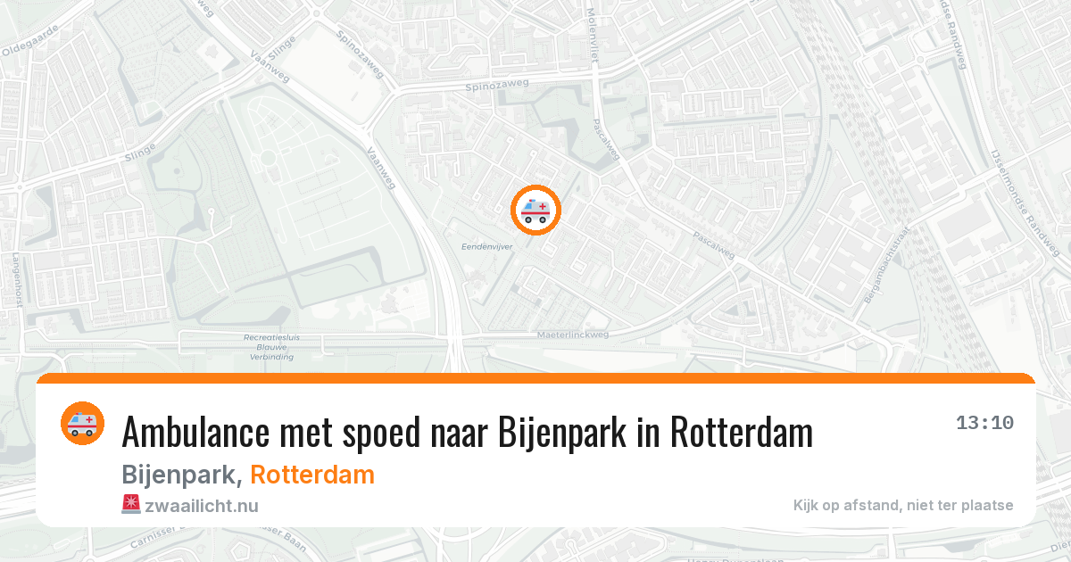 Ambulance met spoed naar Bijenpark in Rotterdam — 21 jul 2026