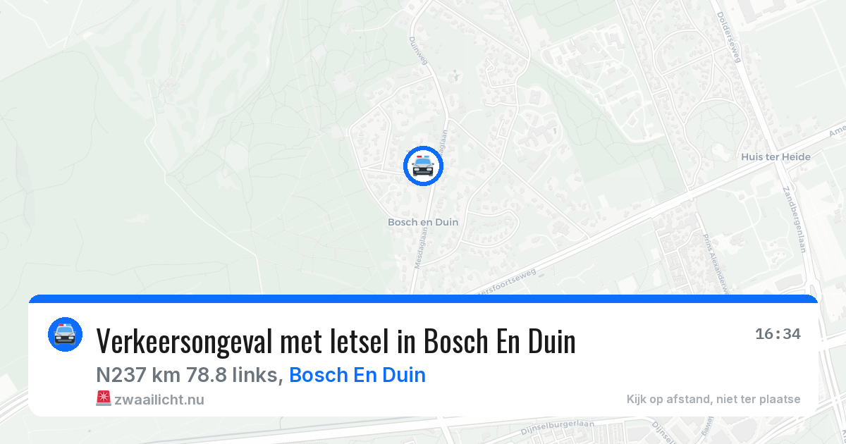 Verkeersongeval met letsel in Bosch En Duin — 2 mei 2026