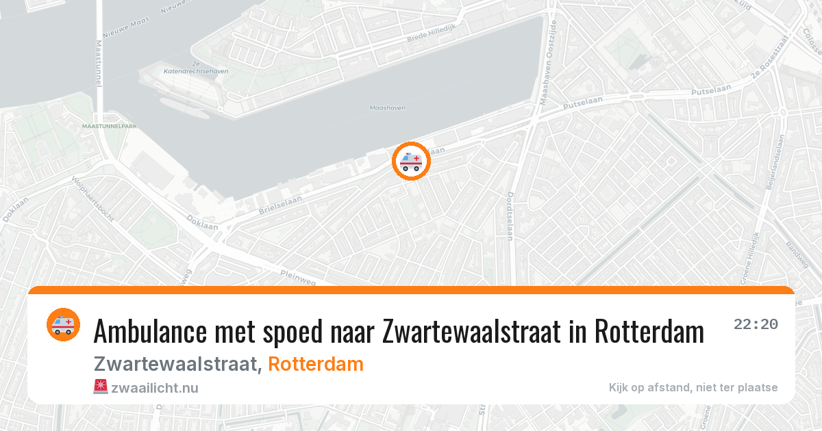 Ambulance met spoed naar Zwartewaalstraat in Rotterdam — 26 jul 2026