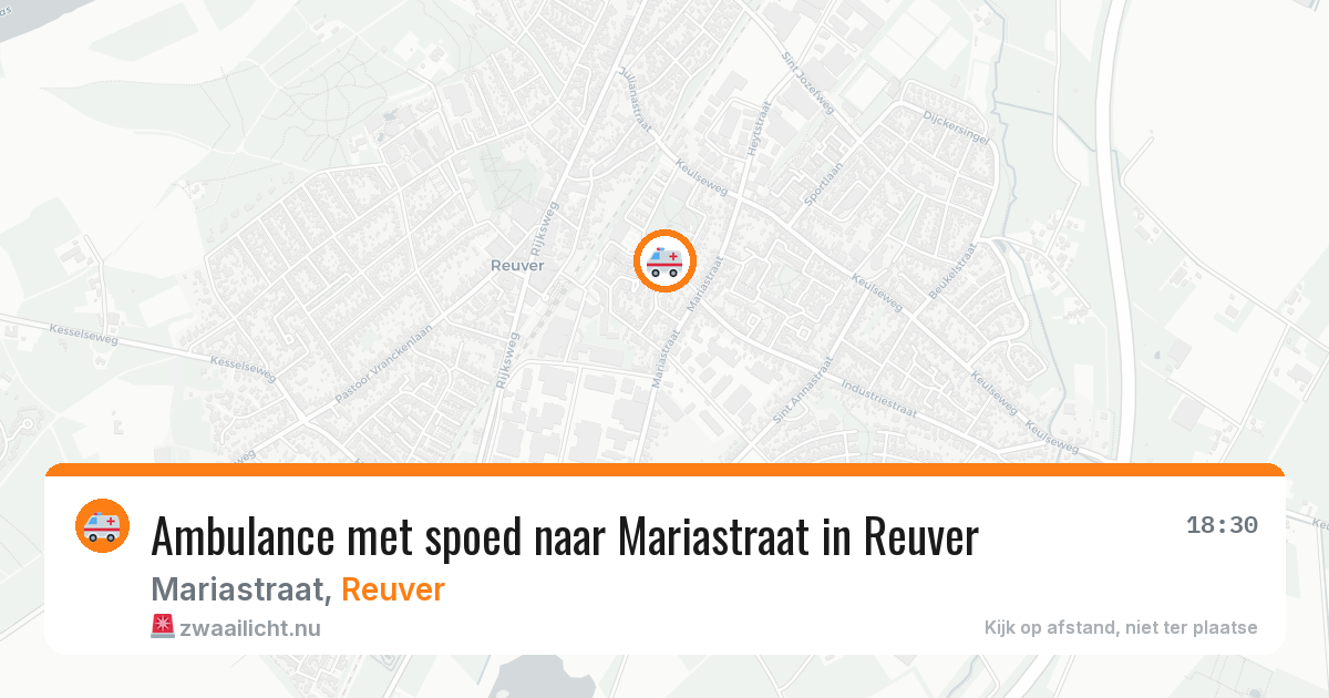 Ambulance met spoed naar Mariastraat in Reuver — 10 jul 2026