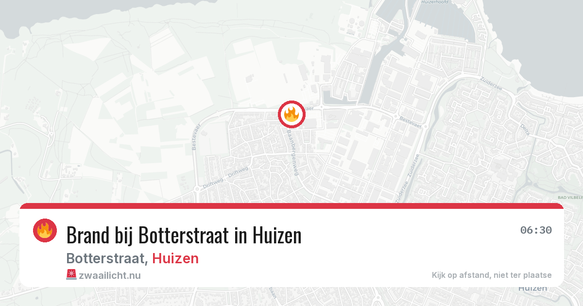 Brand bij Botterstraat in Huizen — 19 mei 2026
