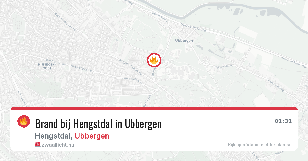 Brand bij Hengstdal in Ubbergen — 24 apr 2026
