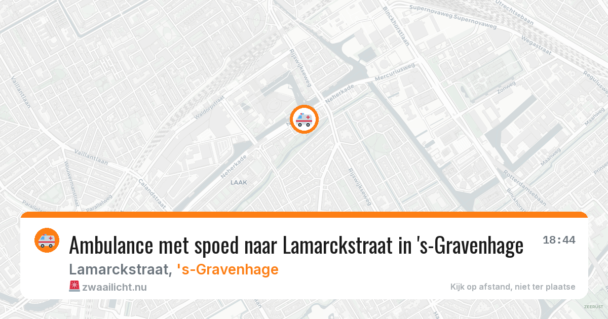 Ambulance met spoed naar Lamarckstraat in 's-Gravenhage — 27 mei 2026
