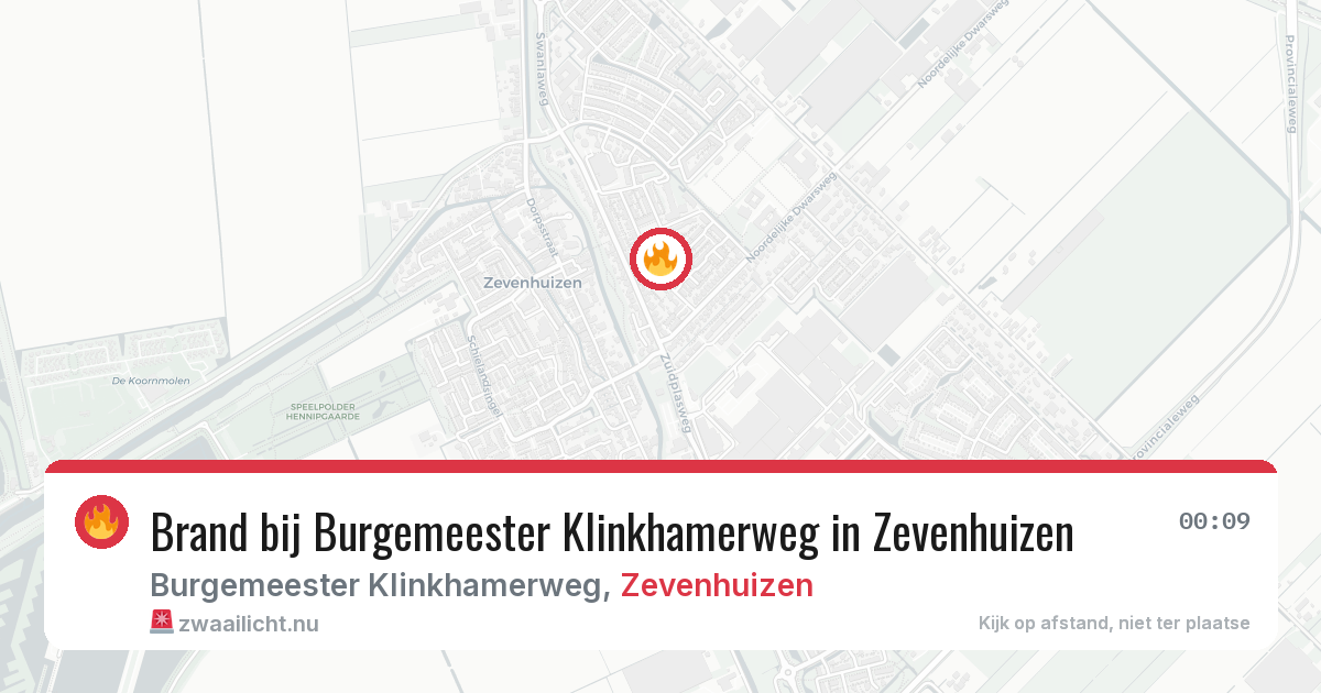 Brand bij Burgemeester Klinkhamerweg in Zevenhuizen — 12 jul 2026